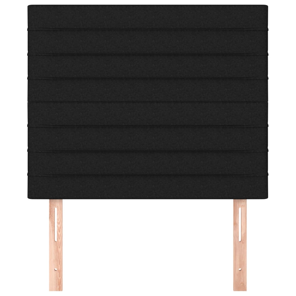 Hoofdborden 2 st 90x5x78/88 cm stof zwart 1 90 cm Zwart