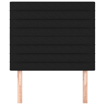 Hoofdborden 2 st 90x5x78/88 cm stof zwart 1 90 cm Zwart