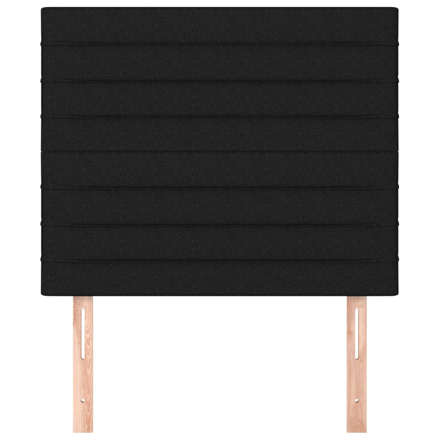 Hoofdborden 2 st 90x5x78/88 cm stof zwart 1 90 cm Zwart