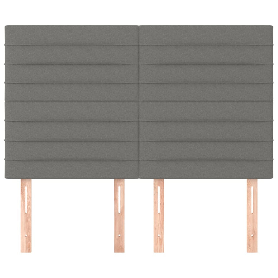 Hoofdborden 4 st 72x5x78/88 cm stof donkergrijs 144 cm Hoog