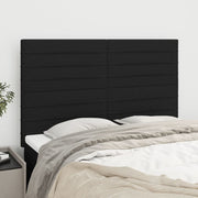 Hoofdbord 144x5x118/128 cm stof zwart