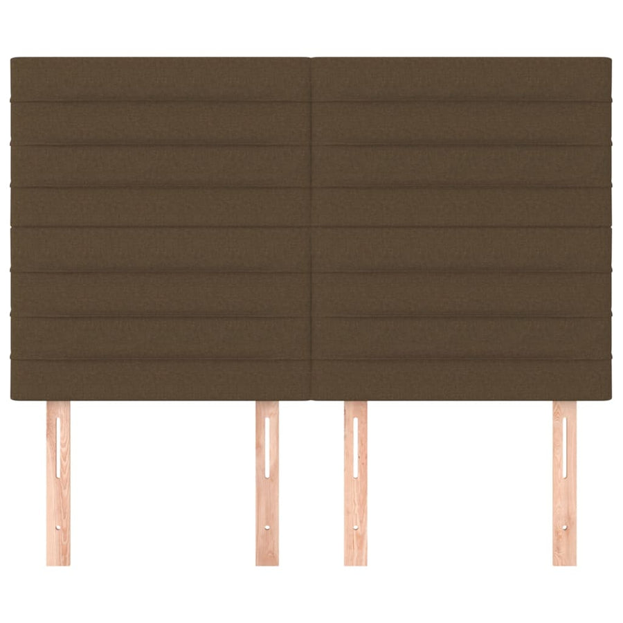 Hoofdborden 4 st 72x5x78/88 cm stof donkerbruin 144 cm Hoog
