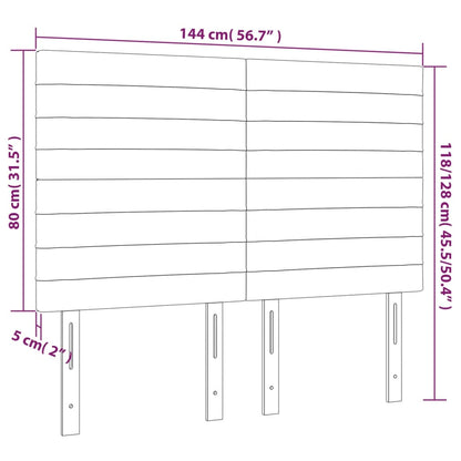 Hoofdborden 4 st 72x5x78/88 cm stof donkerbruin 144 cm Hoog
