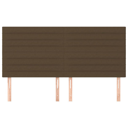Hoofdborden 4 St 80X5X78/88 Cm Stof Donkerbruin 160 cm Hoog