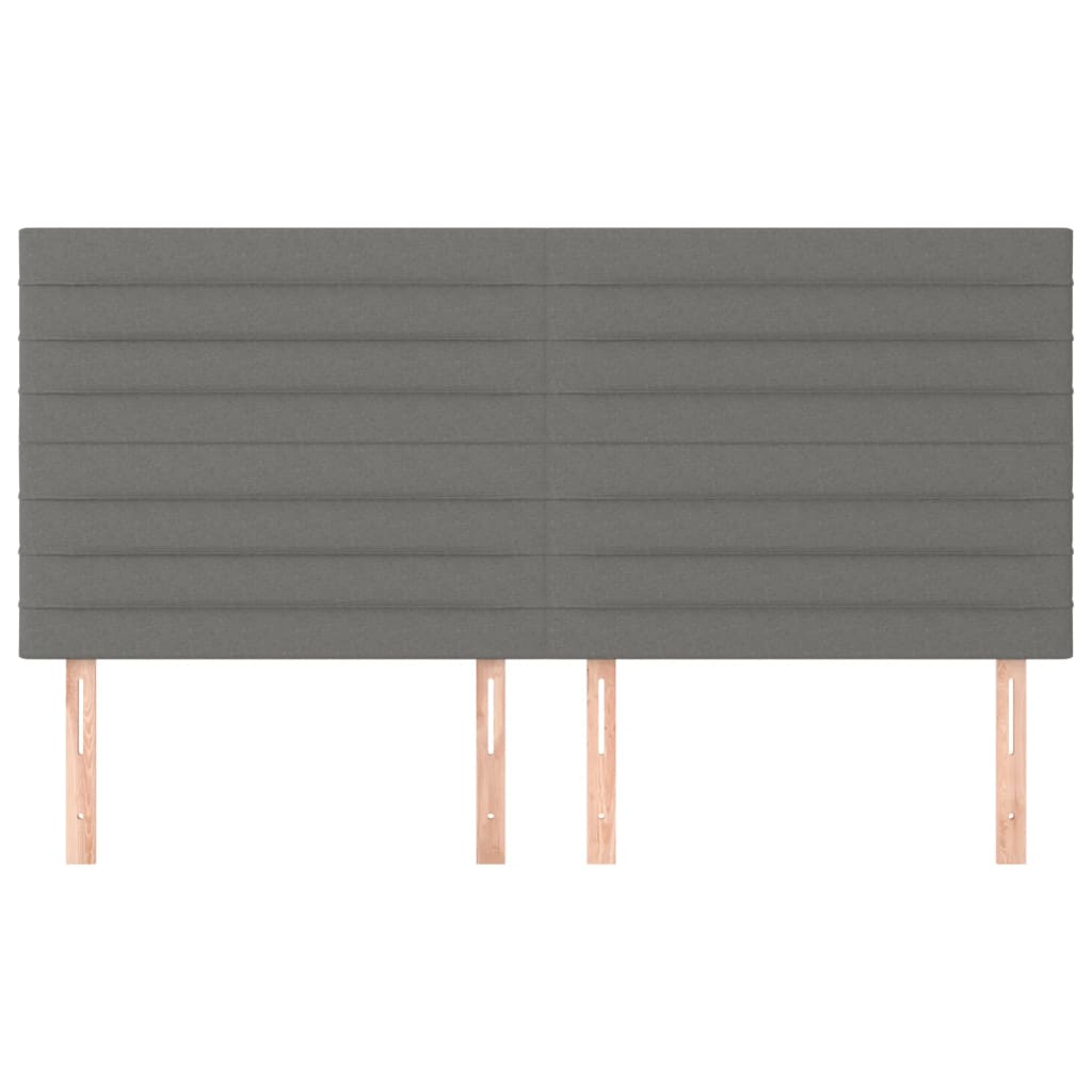 Hoofdborden 4 St 90X5X78/88 Cm Stof Donkergrijs 180 cm Hoog