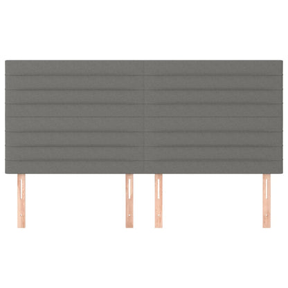 Hoofdborden 4 St 90X5X78/88 Cm Stof Donkergrijs 180 cm Hoog