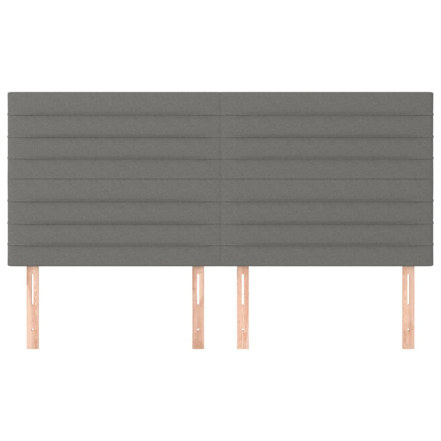 Hoofdborden 4 St 90X5X78/88 Cm Stof Donkergrijs 180 cm Hoog