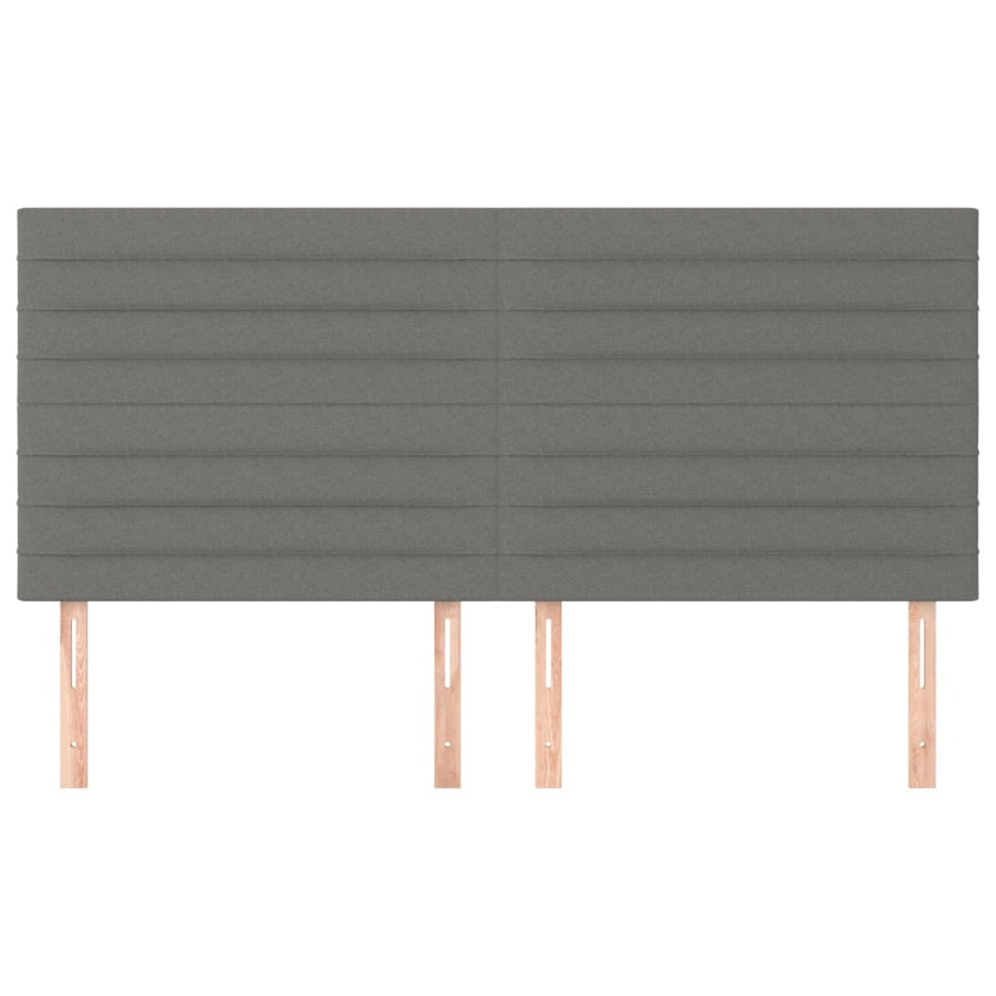 Hoofdborden 4 St 00X5X78/88 Cm Stof Donkergrijs 200 cm Hoog