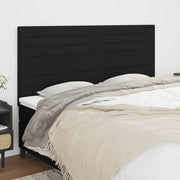 Hoofdbord 200x5x118/128 cm stof zwart