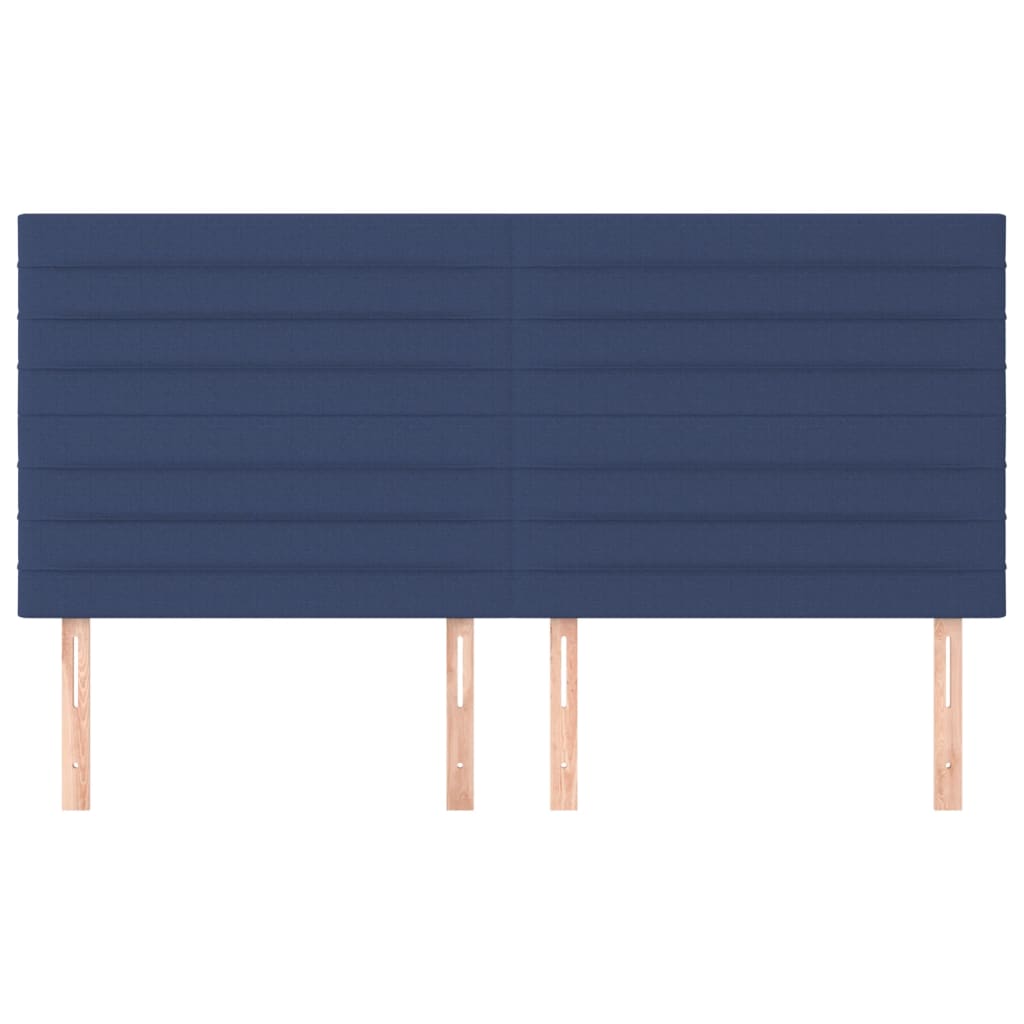 Hoofdborden 4 St 00X5X78/88 Cm Stof Blauw 200 cm Hoog