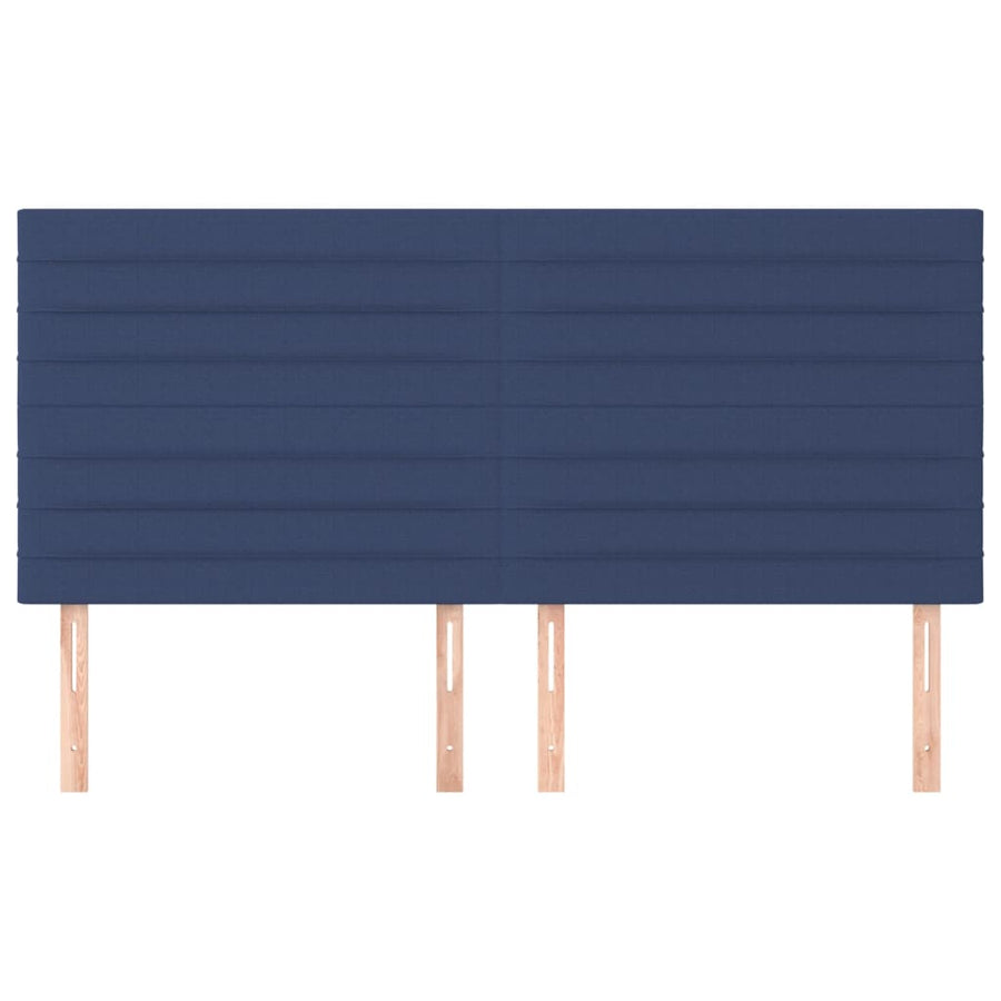 Hoofdborden 4 St 00X5X78/88 Cm Stof Blauw 200 cm Hoog