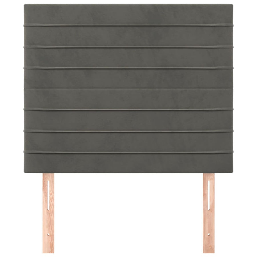 Hoofdborden 2 St 80X5X78/88 Cm Fluweel Donkergrijs