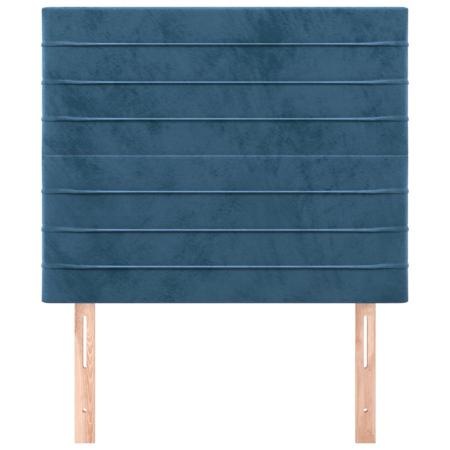Hoofdborden 2 st 80x5x78/88 cm fluweel donkerblauw 1 80 cm Donkerblauw
