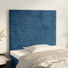 Hoofdborden 2 st 80x5x78/88 cm fluweel donkerblauw 1 80 cm Donkerblauw