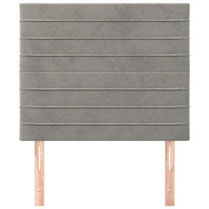Hoofdborden 2 St 90X5X78/88 Cm Fluweel Lichtgrijs