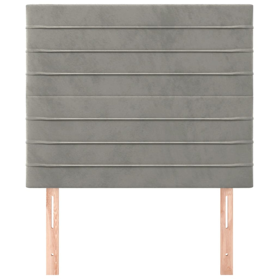 Hoofdborden 2 St 90X5X78/88 Cm Fluweel Lichtgrijs
