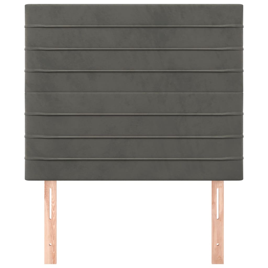 Hoofdborden 2 St 90X5X78/88 Cm Fluweel Donkergrijs