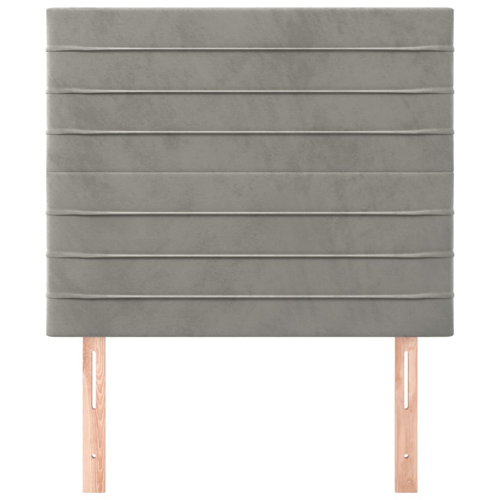 Hoofdborden 2 St 100 X 5 X 78/88 Cm Fluweel Lichtgrijs