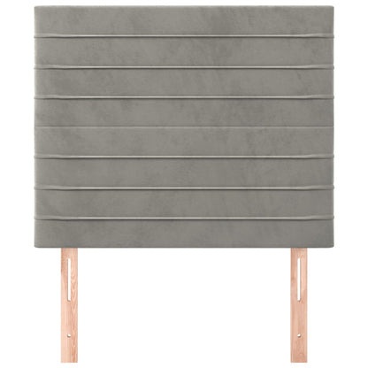 Hoofdborden 2 St 100 X 5 X 78/88 Cm Fluweel Lichtgrijs