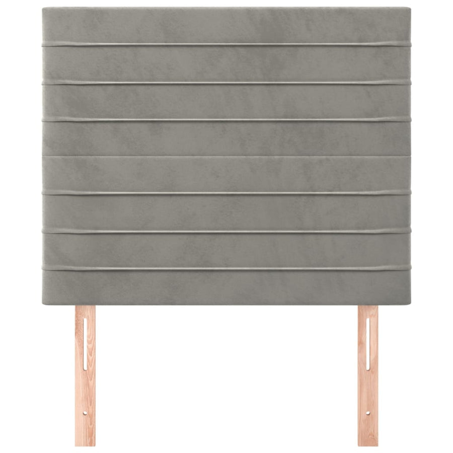 Hoofdborden 2 St 100 X 5 X 78/88 Cm Fluweel Lichtgrijs