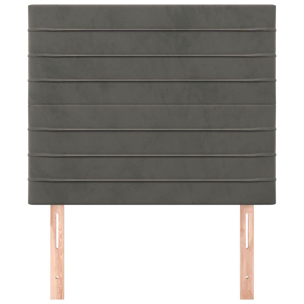 Hoofdborden 2 St 100X5X78/88 Cm Fluweel Donkergrijs