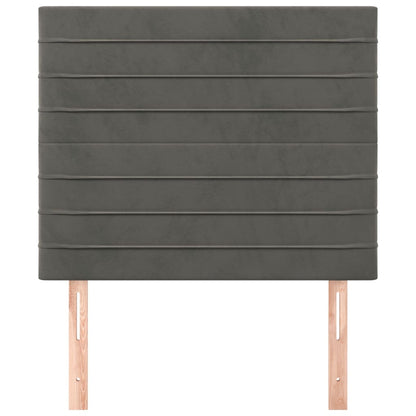 Hoofdborden 2 St 100X5X78/88 Cm Fluweel Donkergrijs