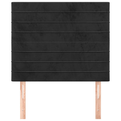 Hoofdborden 2 St 100X5X78/88 Cm Fluweel Zwart