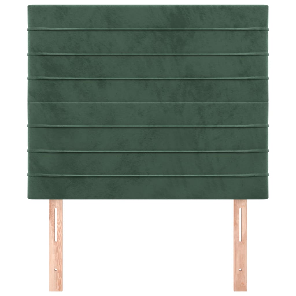 Hoofdborden 2 st 100x5x78/88 cm fluweel donkergroen 100 cm Hoog