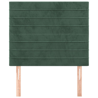 Hoofdborden 2 st 100x5x78/88 cm fluweel donkergroen 100 cm Hoog