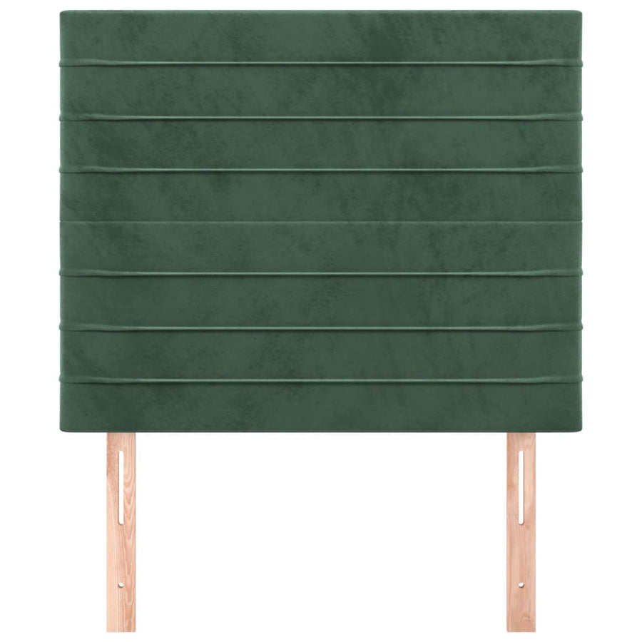 Hoofdborden 2 st 100x5x78/88 cm fluweel donkergroen 100 cm Hoog