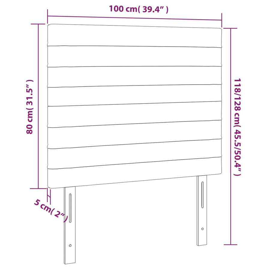 Hoofdborden 2 st 100x5x78/88 cm fluweel donkergroen 100 cm Hoog