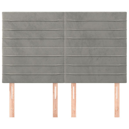 Hoofdborden 4 St 72X5X78/88 Cm Fluweel Lichtgrijs