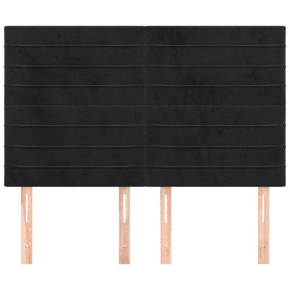 Hoofdborden 4 St 72X5X78/88 Cm Fluweel Zwart