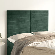 Hoofdbord 144x5x118/128 cm fluweel donkergroen