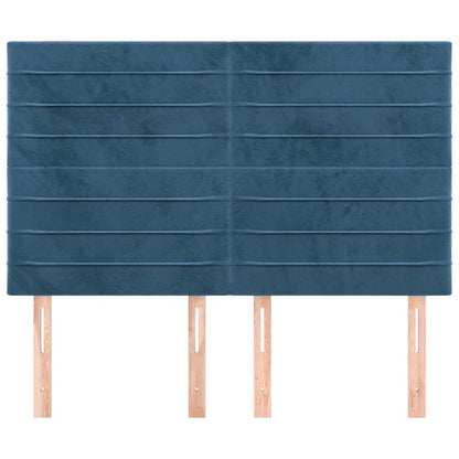 Hoofdborden 4 St 72X5X78/88 Cm Fluweel Donkerblauw