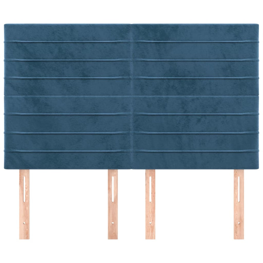 Hoofdborden 4 St 72X5X78/88 Cm Fluweel Donkerblauw