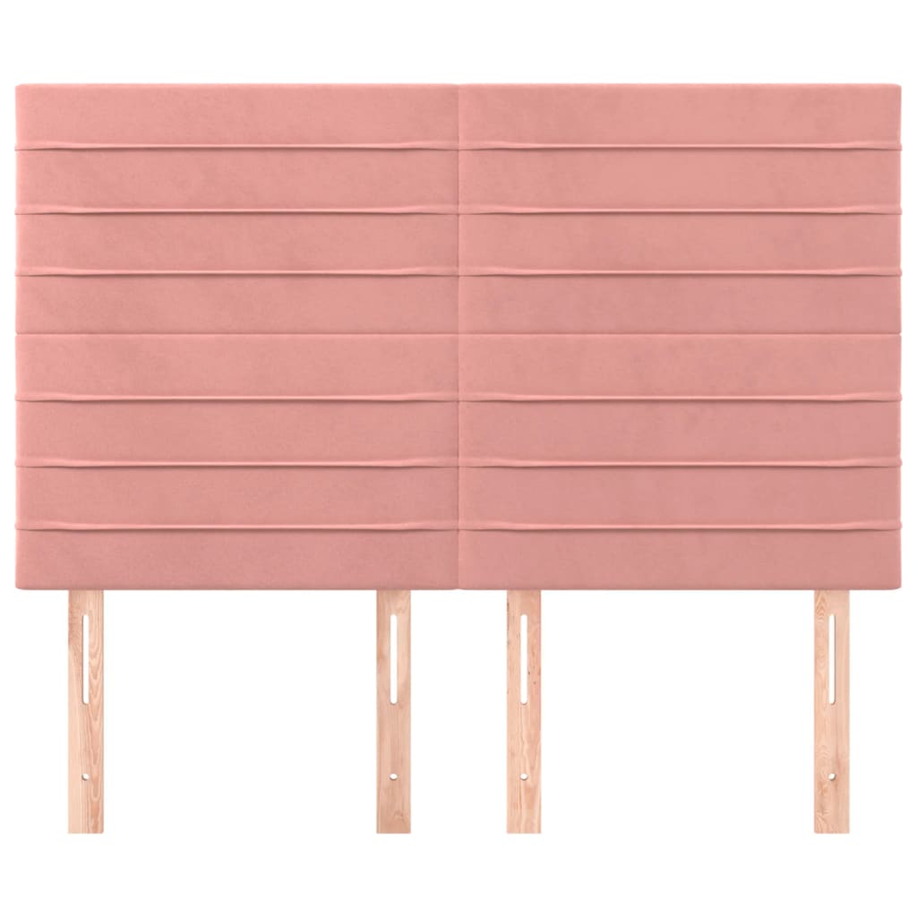 Hoofdborden 4 St 72X5X78/88 Cm Fluweel Roze