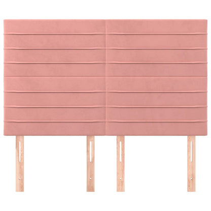 Hoofdborden 4 St 72X5X78/88 Cm Fluweel Roze