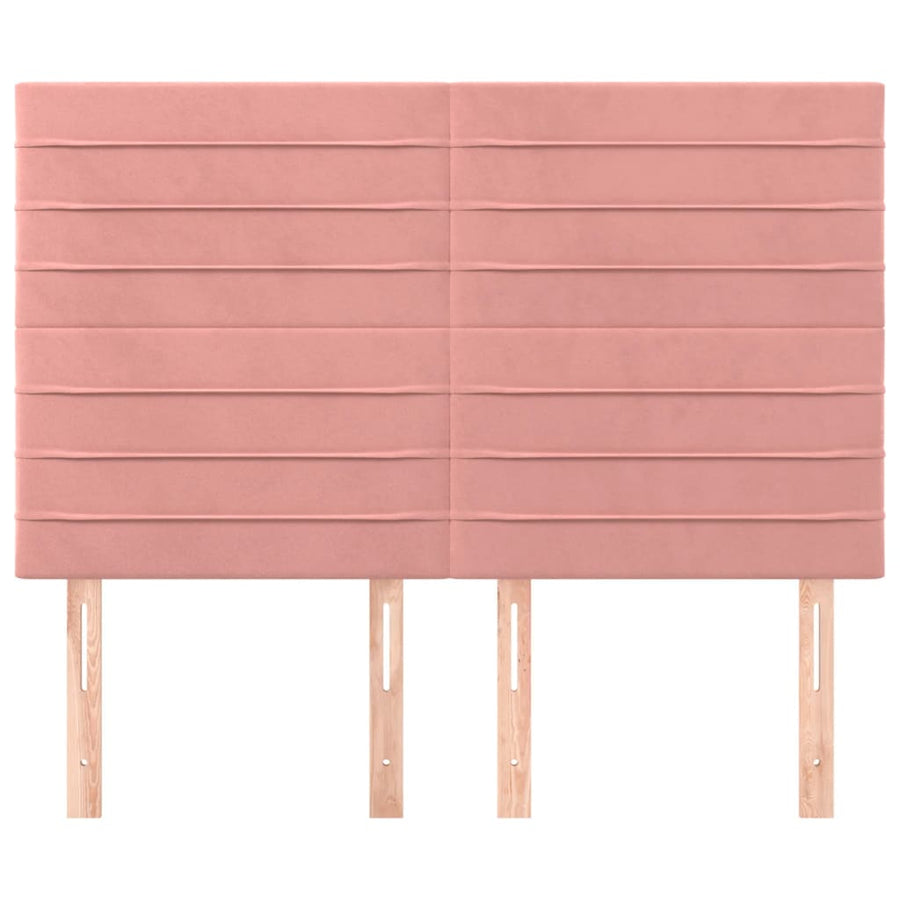 Hoofdborden 4 St 72X5X78/88 Cm Fluweel Roze