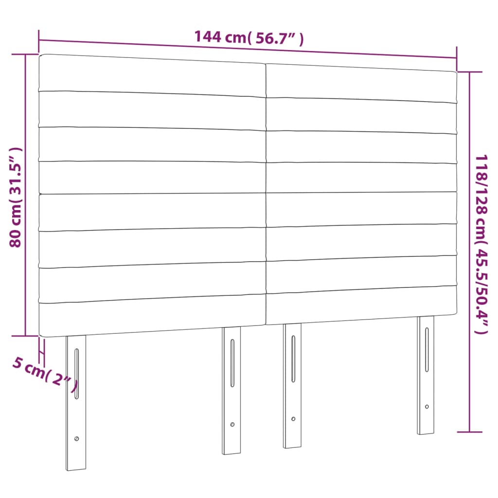 Hoofdborden 4 St 72X5X78/88 Cm Fluweel Roze