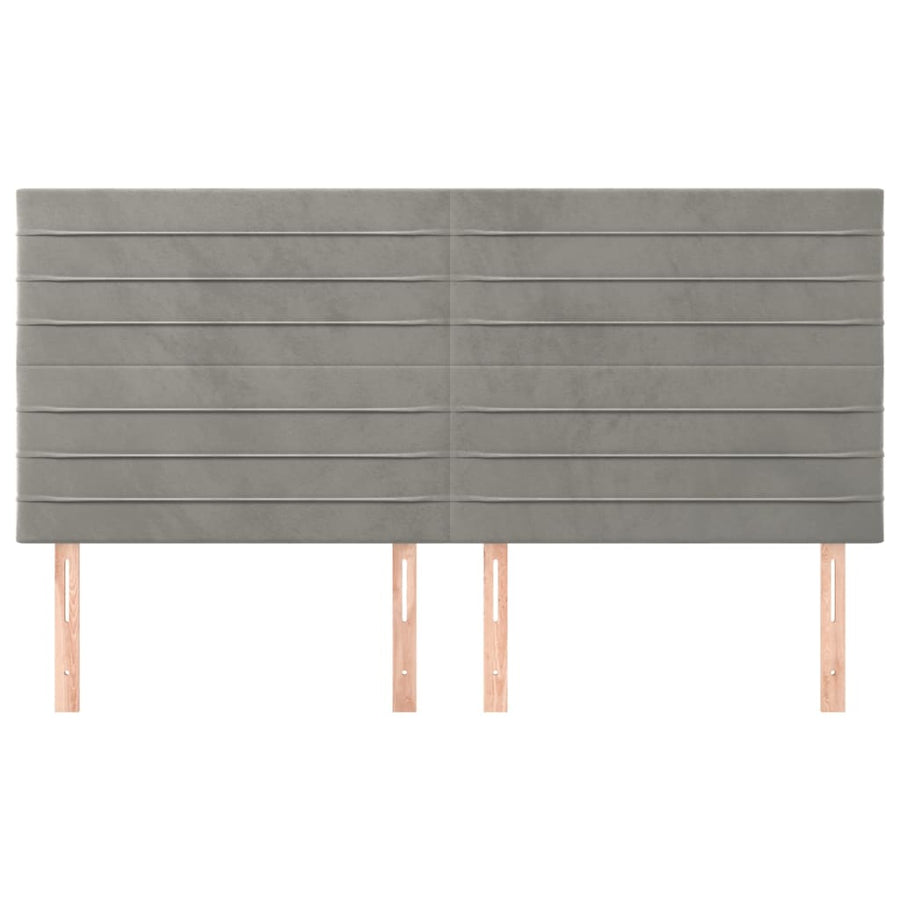 Hoofdborden 4 St 80X5X78/88 Cm Fluweel Lichtgrijs