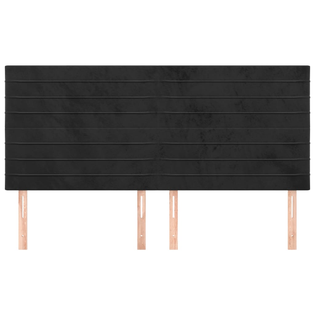 Hoofdborden 4 St 80X5X78/88 Cm Fluweel Zwart