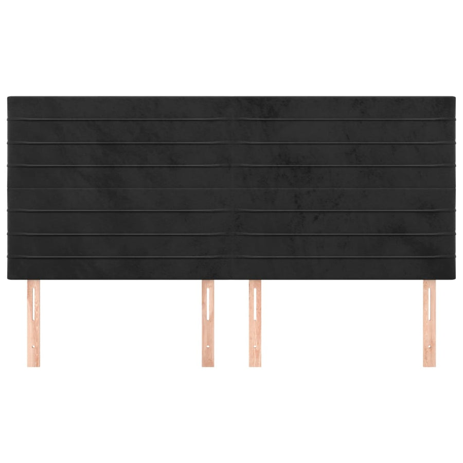 Hoofdborden 4 St 80X5X78/88 Cm Fluweel Zwart