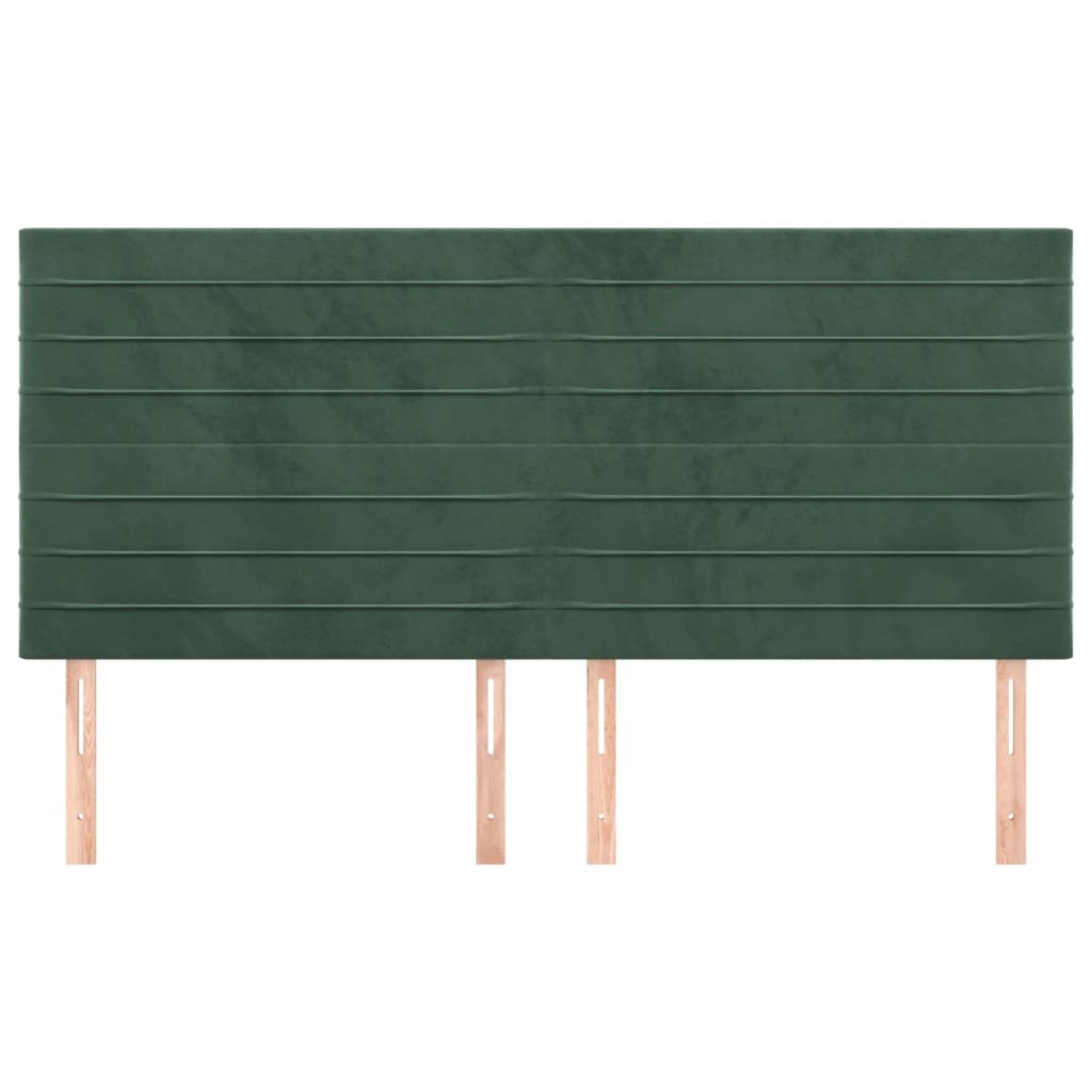 Hoofdborden 4 St 80X5X78/88 Cm Fluweel Donkergroen