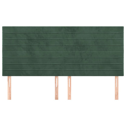 Hoofdborden 4 St 80X5X78/88 Cm Fluweel Donkergroen