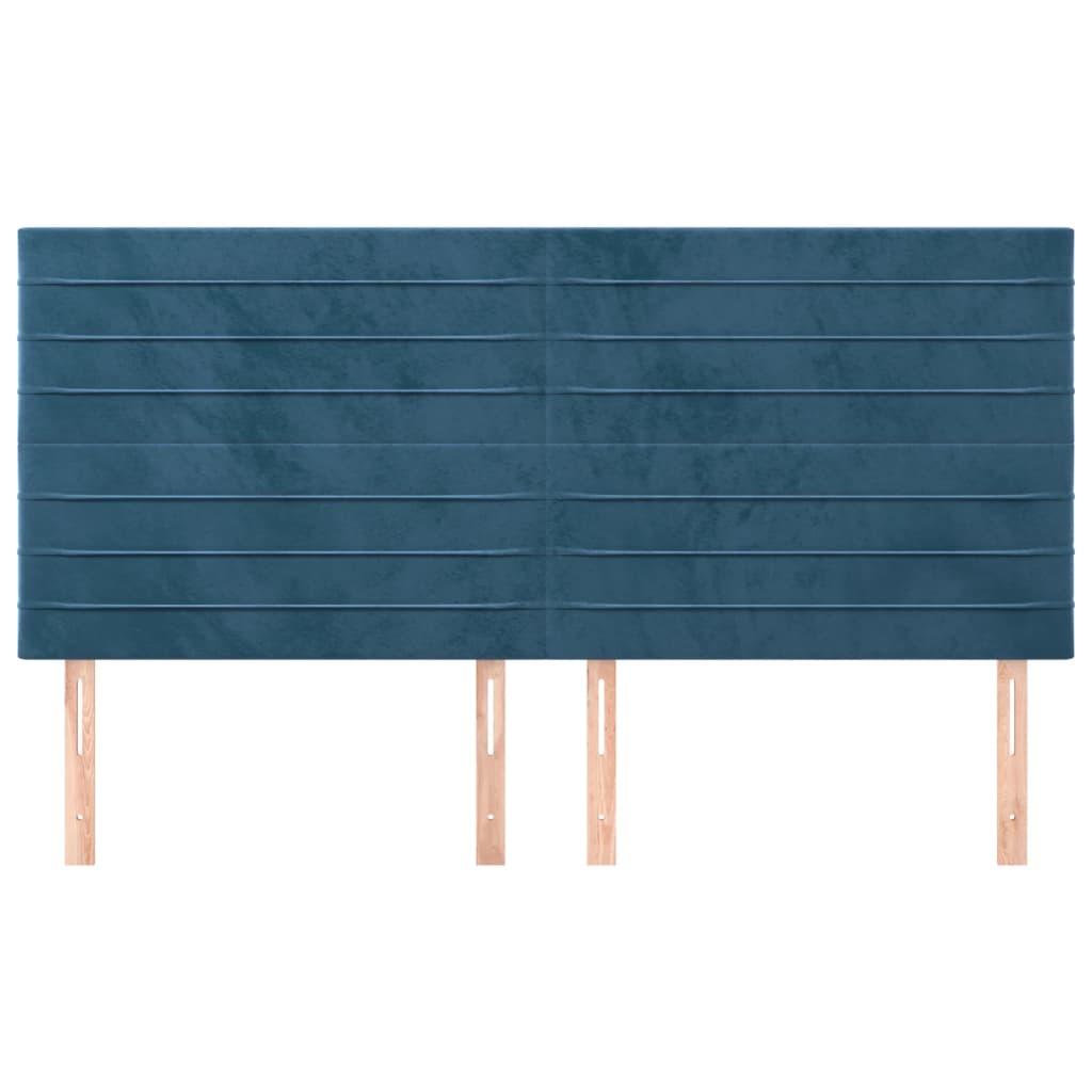 Hoofdborden 4 st 80x5x78/88 cm fluweel donkerblauw 1 160 cm Donkerblauw