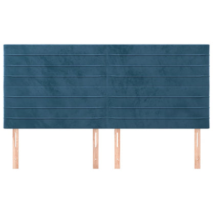 Hoofdborden 4 st 80x5x78/88 cm fluweel donkerblauw 1 160 cm Donkerblauw