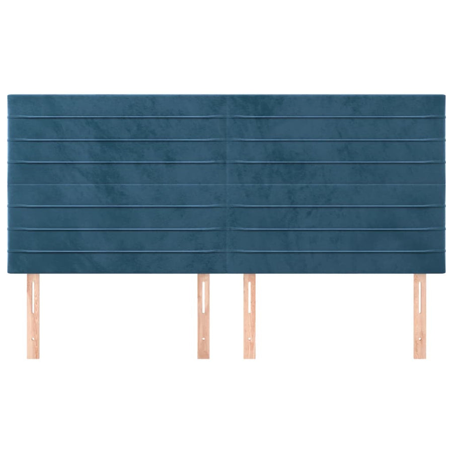 Hoofdborden 4 st 80x5x78/88 cm fluweel donkerblauw 1 160 cm Donkerblauw