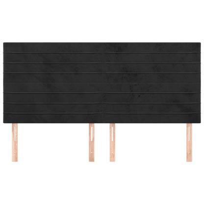 Hoofdborden 4 St 90X5X78/88 Cm Fluweel Zwart