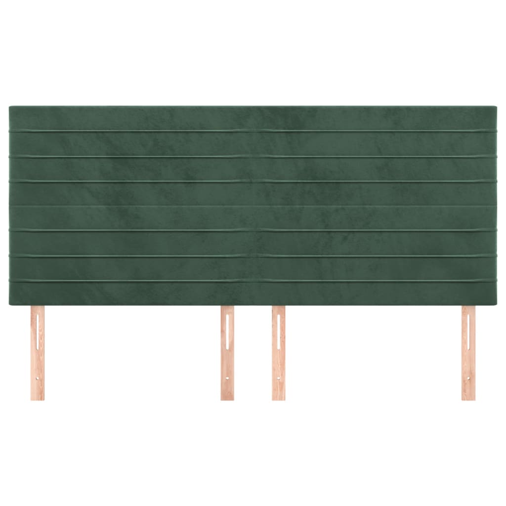 Hoofdborden 4 St 90X5X78/88 Cm Fluweel Donkergroen